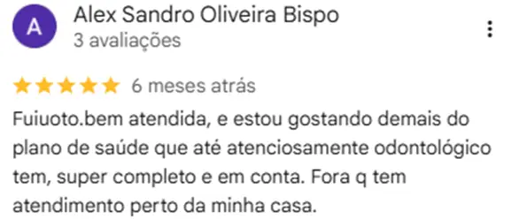 Avaliação de cliente com cinco estrelas